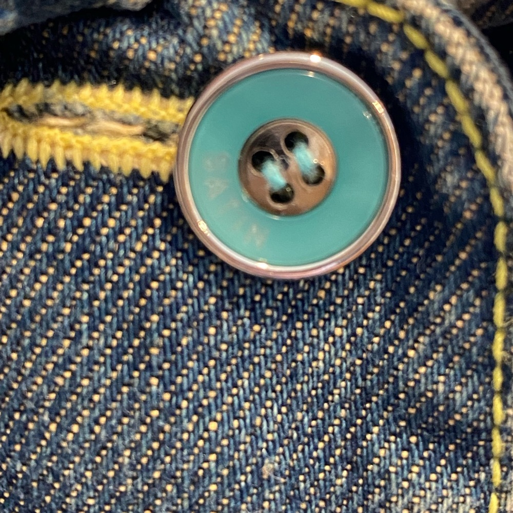 Retro Denim Jean Peplum Top Button Front Blue Western Cowgirl S Country Rodeo - Picture 7 of 9